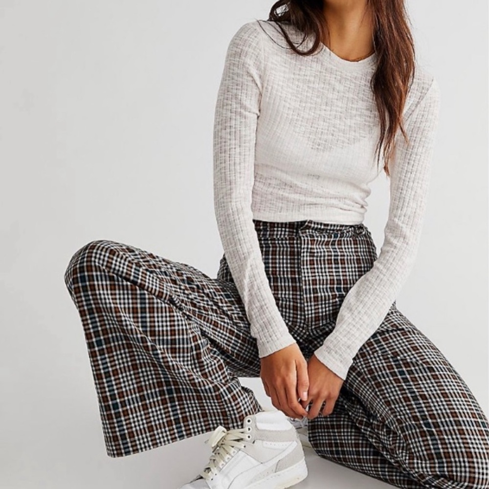 Free People Jules plaid pants